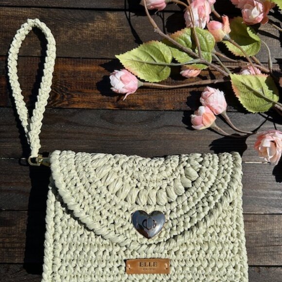 ELLE Raffia Crochet Clutch - Picture 8 of 16